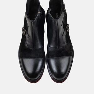 Brand New Marc Nolan Men’s Grant Leather Black Buckle Boots - 7